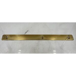 Vintage Brass Wall Mount Coat Rack 3 Hook Towel Bar Gold Tone Mid Century 19.5in
